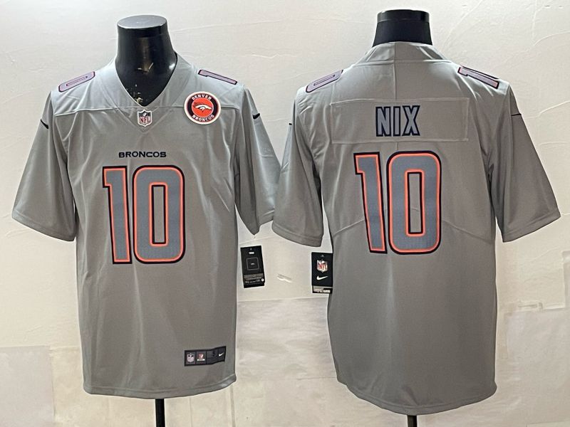 Men 2026 Denver Broncos #10 Nix grey Nike Limited NFL Jersey style 008->denver broncos->NFL Jersey